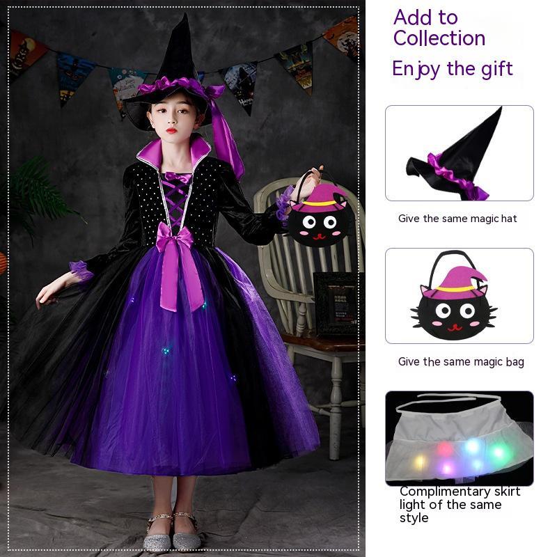 Girls’ Light-Up Halloween Costume Dress – Luminous Party Outfit