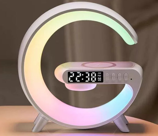 G-Shaped LED Wireless Charger Lamp | Bluetooth Speaker Alarm Clock