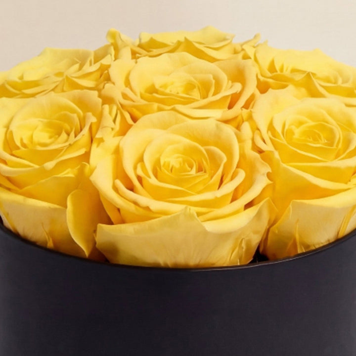Essence Black Box with Yellow Roses – Luxury Preserved Rose Gift