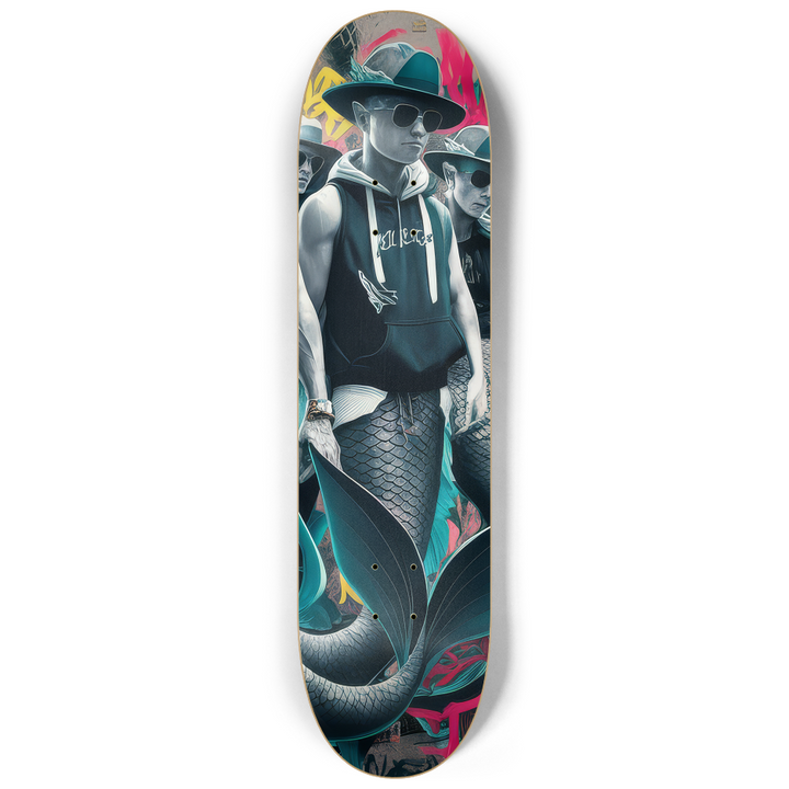 3 Skateboard Series Art - Macho Mermen