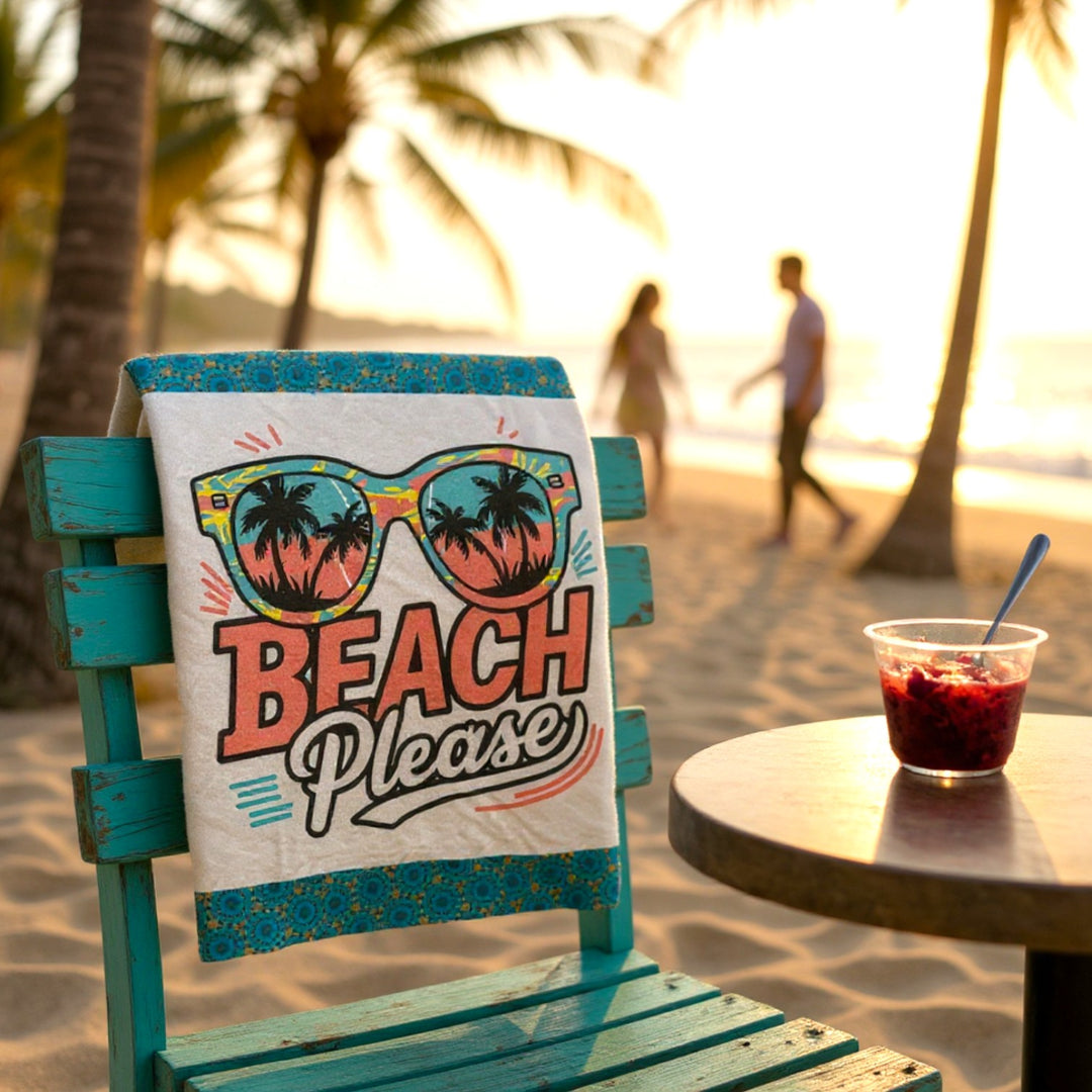 Velveteen Plush Blanket - Beach Please