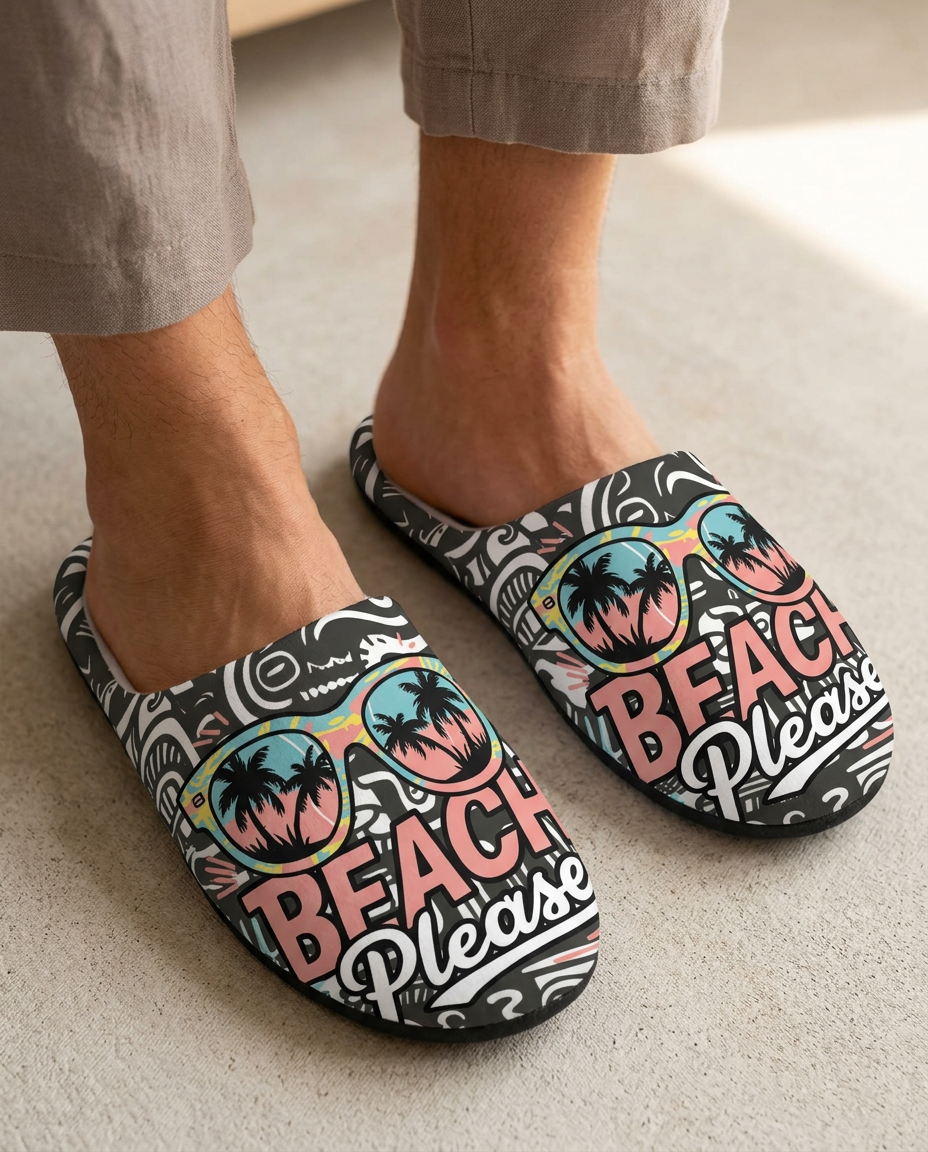 Men's Indoor Slippers - Beach Please