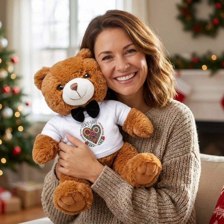 Teddy Bear with T-Shirt - Peace Love
