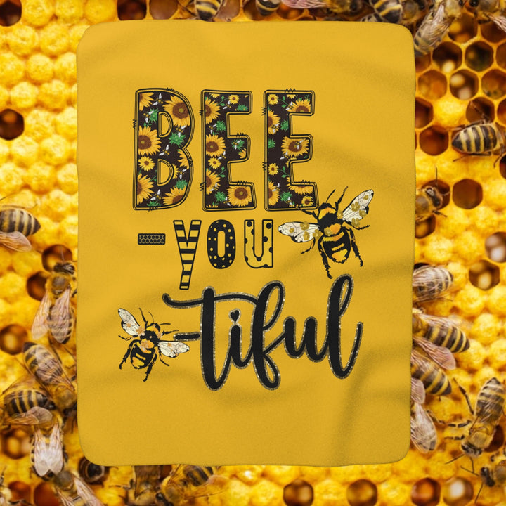 Bee-You-tiful Sherpa Fleece Blanket – Cozy Inspirational Throw & Gift