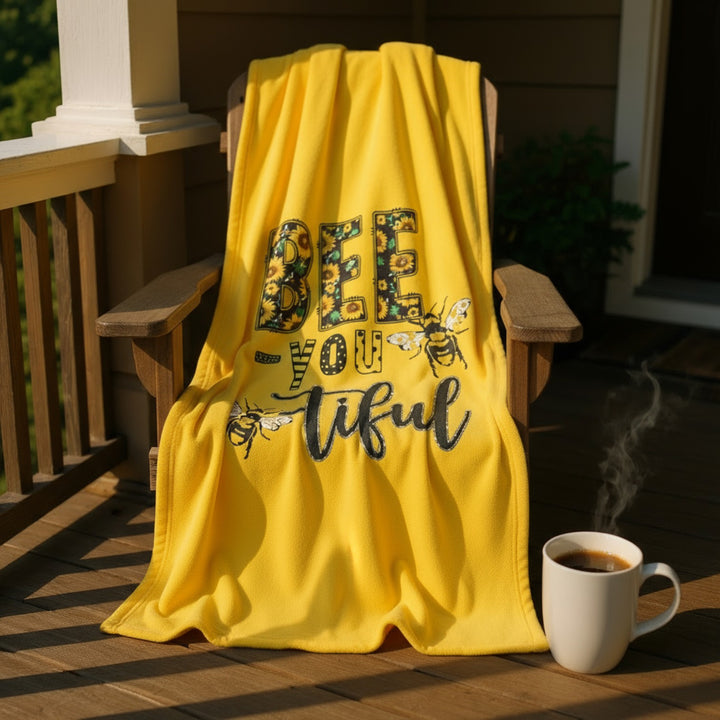 Bee-You-tiful Sherpa Fleece Blanket – Cozy Inspirational Throw & Gift