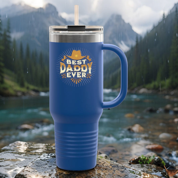 Best Daddy Ever Insulated Travel Mug - 40oz Coffee Cup for Dad's Daily Adventures