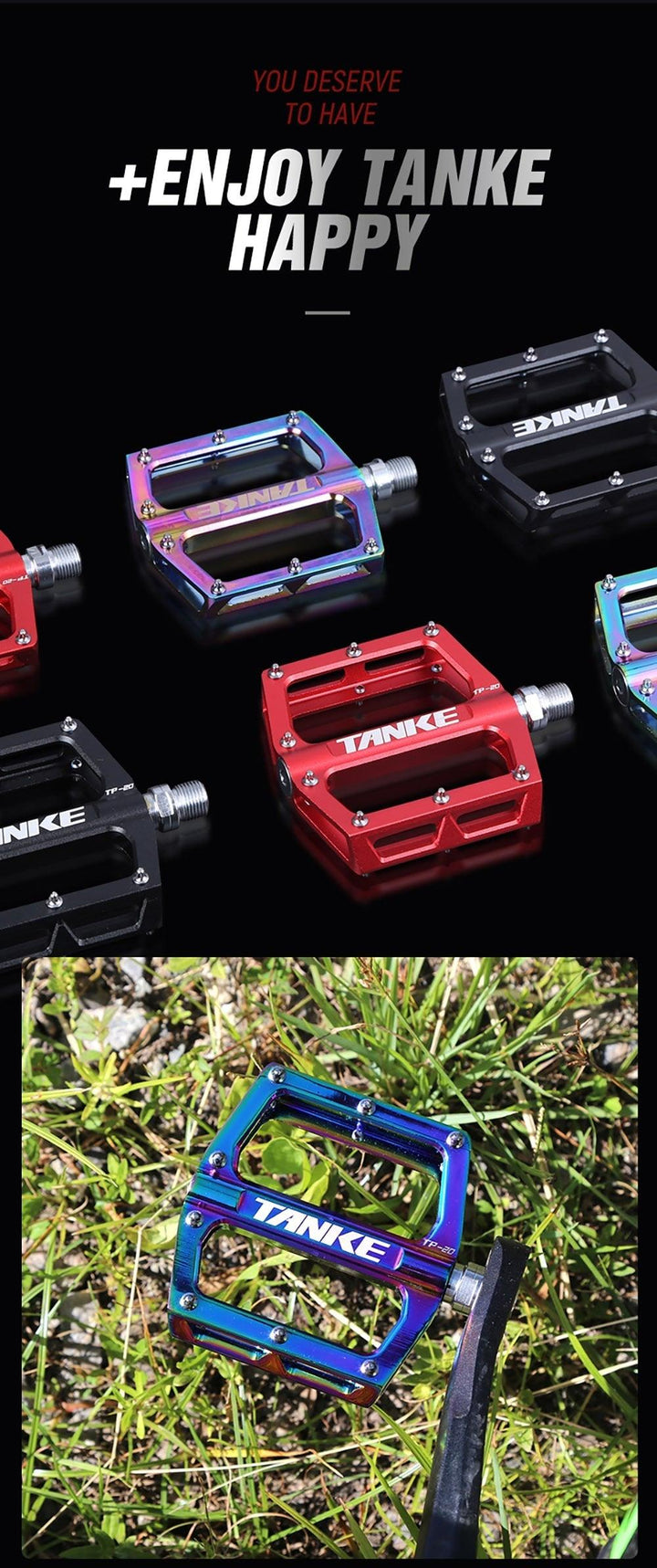 Ultralight Aluminum Bike Pedals – Anti-Skid Platform Pedals with Sealed Bearings