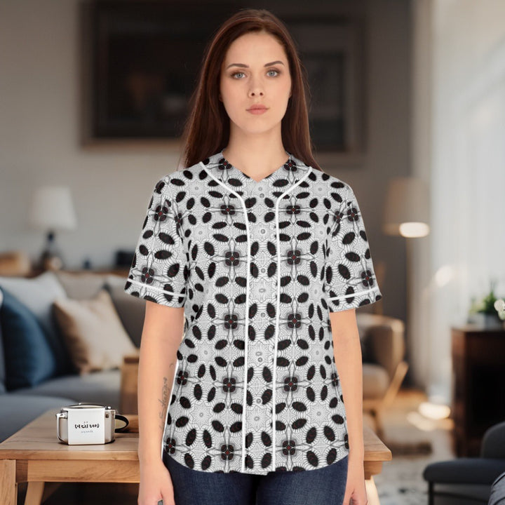 Women's Baseball Jersey - Black in White