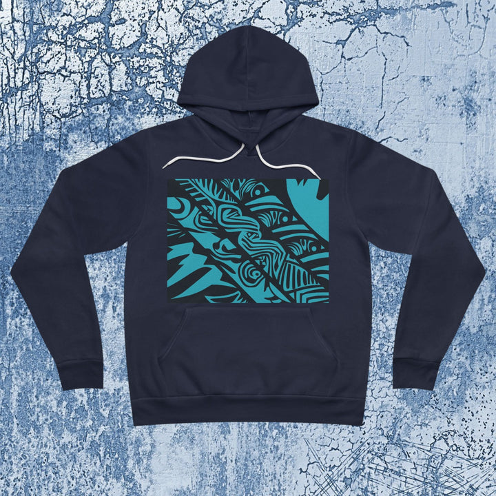 Unisex Sponge Fleece Pullover Hoodie - Blue Tribal
