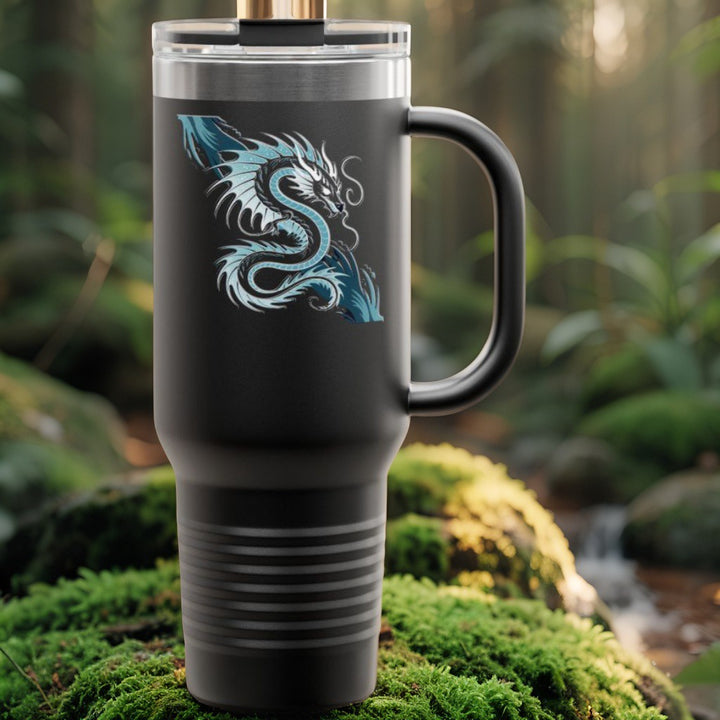 Bold Dragon Insulated Travel Mug, 40oz – Adventure, Road Trips, Unique Gift, Eco-Friendly Drinkware, Hot & Cold Beverages