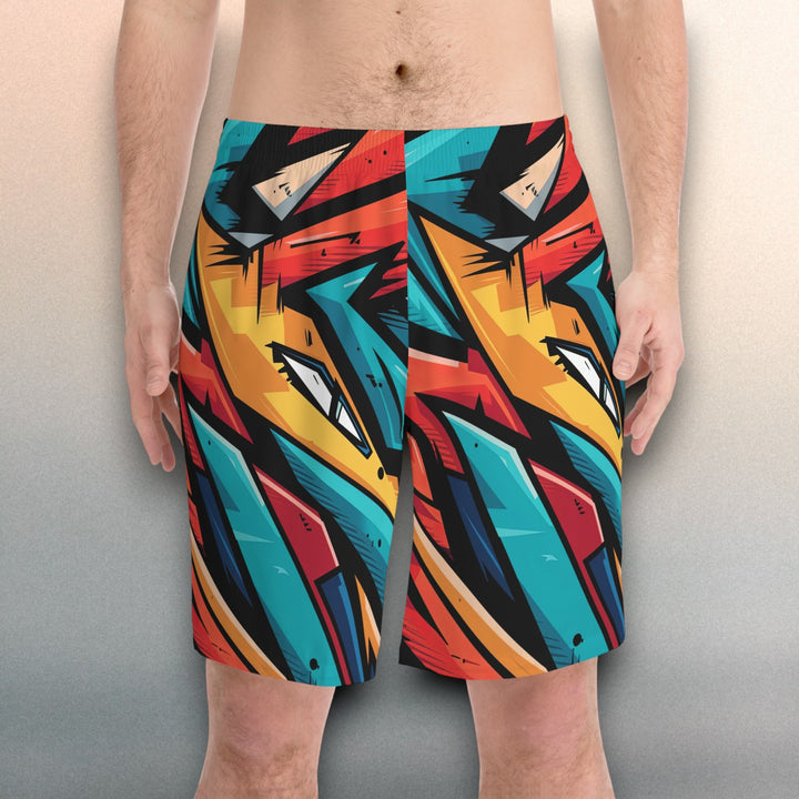 Men's Elastic Beach Shorts - Bold