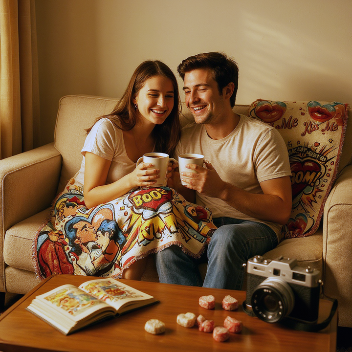 Woven Blanket - Kiss Me