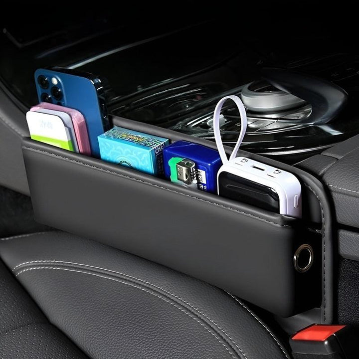Leather Car Seat Gap Organizer | Console Crevice Storage Box