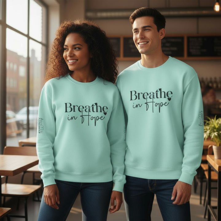 Unisex Lightweight Crewneck Sweatshirt - Breathe in Hope Exhale Worry
