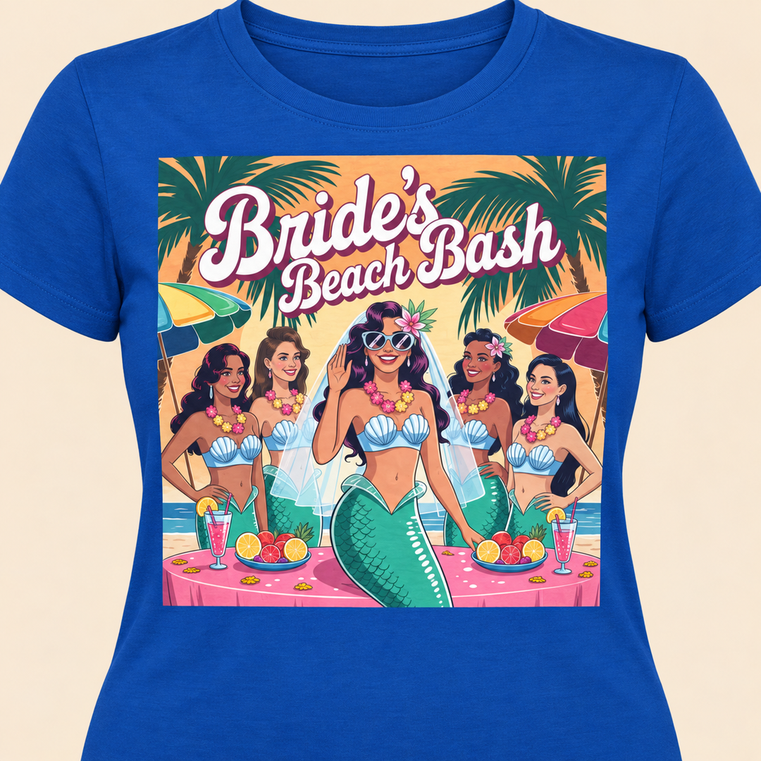 Bridal Beach Bash Tee, Tropical Party Shirt, Summer Wedding Celebration Top, Bride Tribe Gift, Bachelorette Bash Apparel