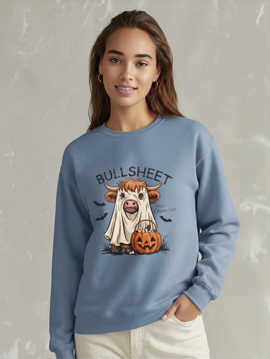 Cute Halloween Bullsheet Cow Sweatshirt