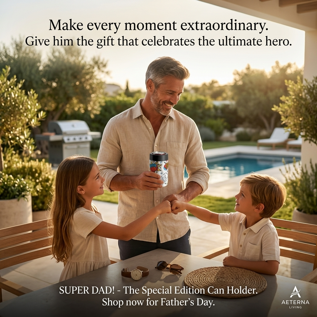 Super Dad Can Holder – Fist Bump with Kids Gift Two Children