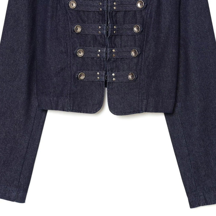 Summer New Arrival Fashionable Slim-Fit Double-Breasted Decorative Denim Jacket