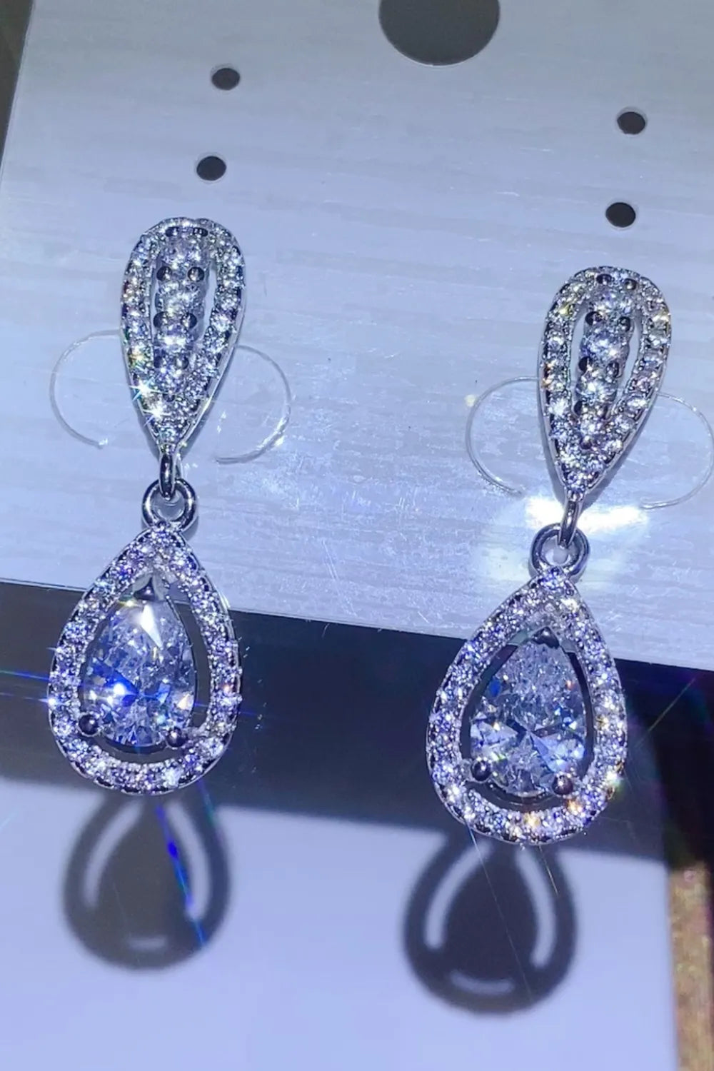 2 Carat Sparkala™ Moissanite Teardrop Earrings – 925 Sterling Silver