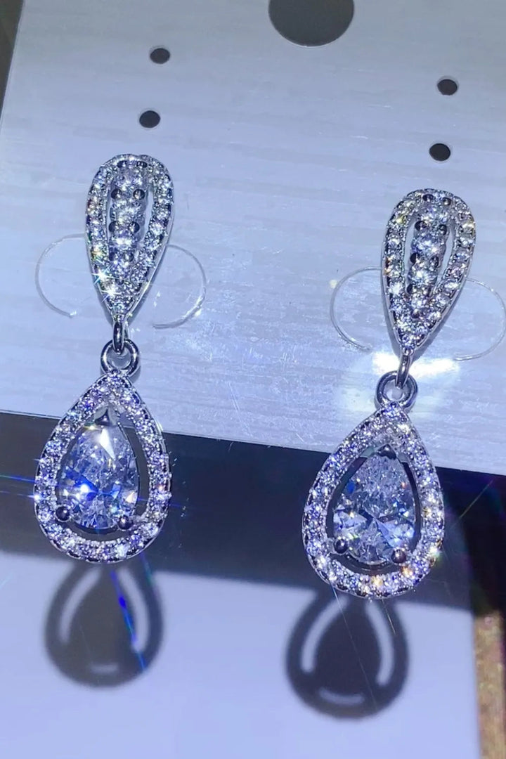 2 Carat Sparkala™ Moissanite Teardrop Earrings – 925 Sterling Silver