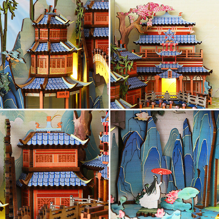 Penglai Fairyland DIY Wooden Book Nook Miniature Model Kit