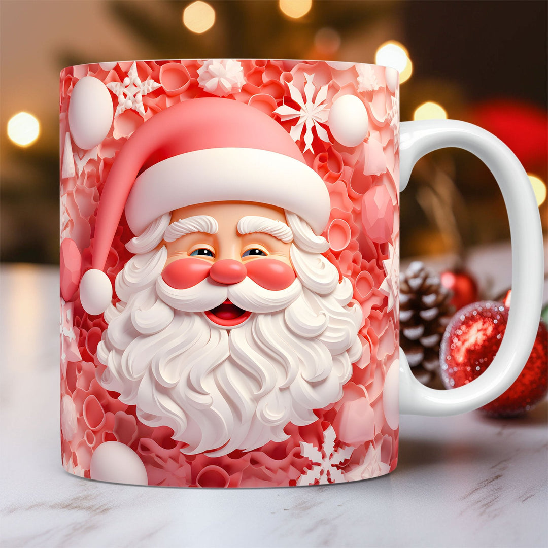 3D Christmas Ceramic Mug – Santa and Snowman Designs