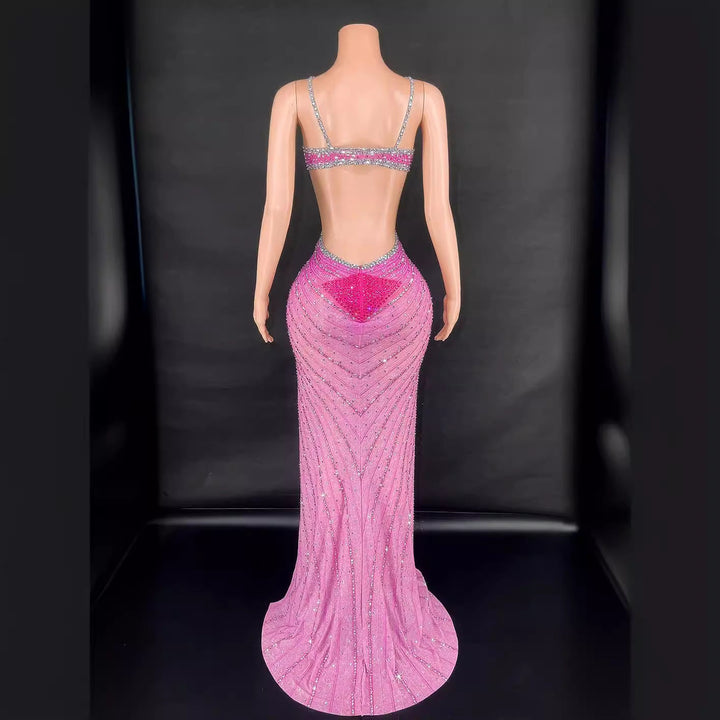 Super Shiny Rhinestone Bodycon Dress | Sleeveless Party Dress