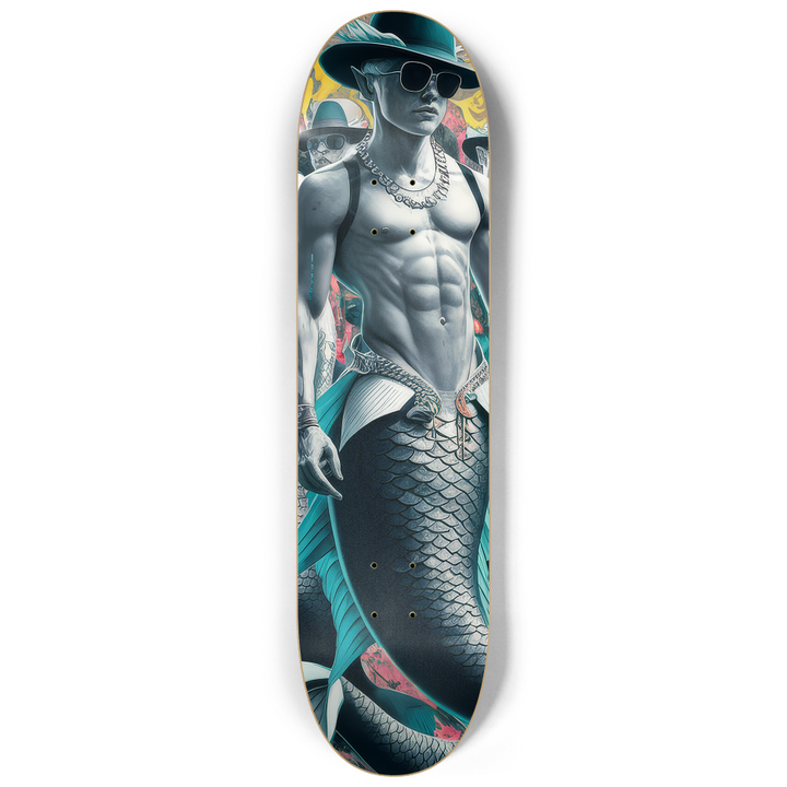 3 Skateboard Series Art - Macho Mermen