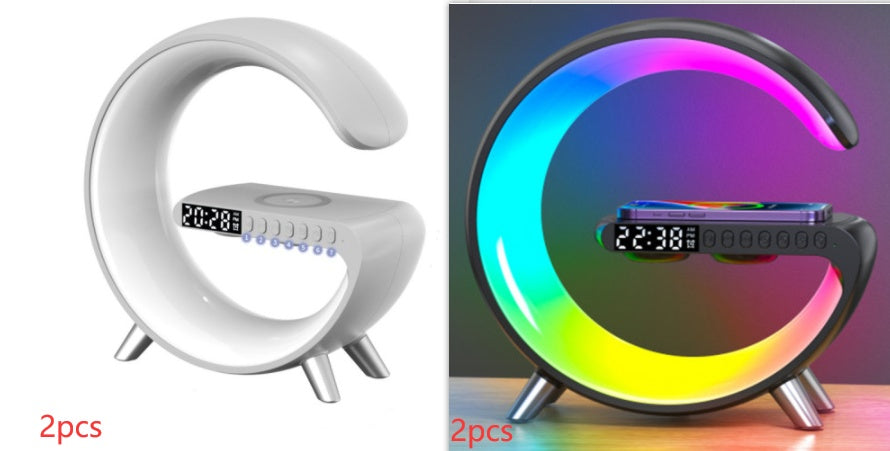 G-Shaped LED Wireless Charger Lamp | Bluetooth Speaker Alarm Clock