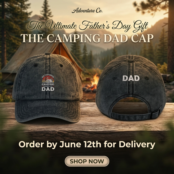 Vintage Embroidered Baseball Cap for Camping Dads