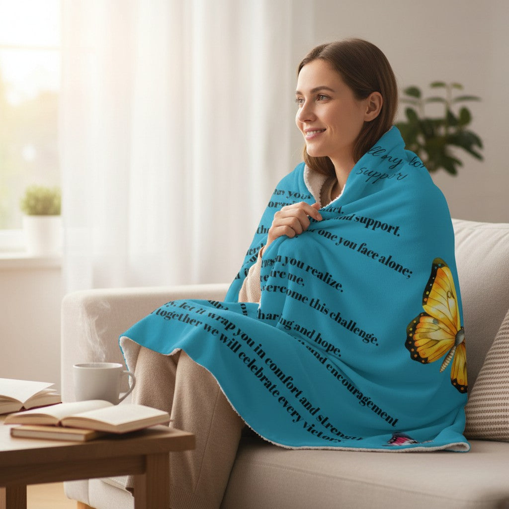 Supportive Cancer Patient Hooded Blanket