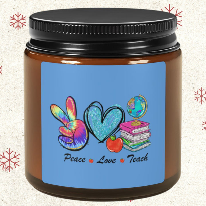 Scented Soy Candle (Multi-Size, Amber Jar) - Peace Love Teach