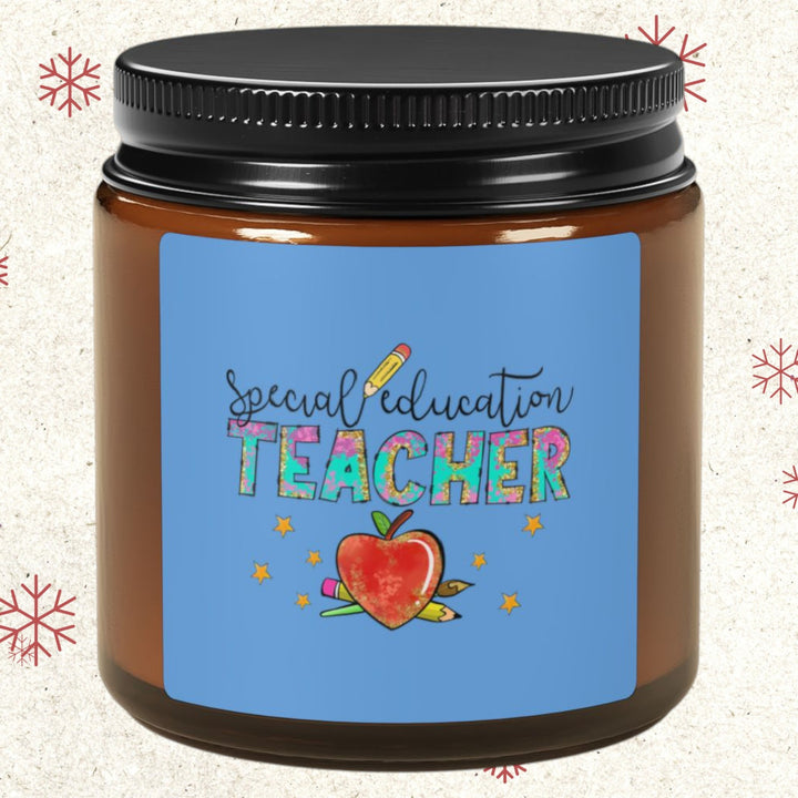 Scented Soy Candle (Multi-Size, Amber Jar) - Special Education Teacher