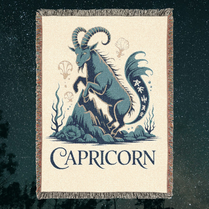 Capricorn Woven Blanket – Cozy Zodiac Throw, Astrology Home Décor