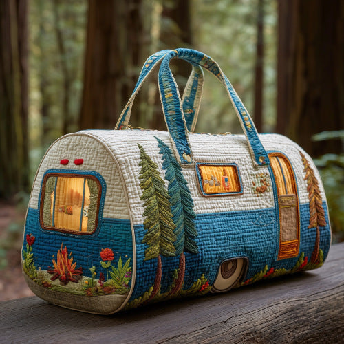 Quilted Embroidered Weekender Tote and Fitness Bag
