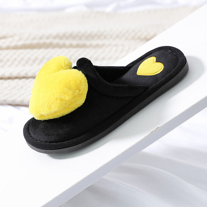 Valentine's Day Fluffy Heart Slippers | Cozy Winter House Shoes