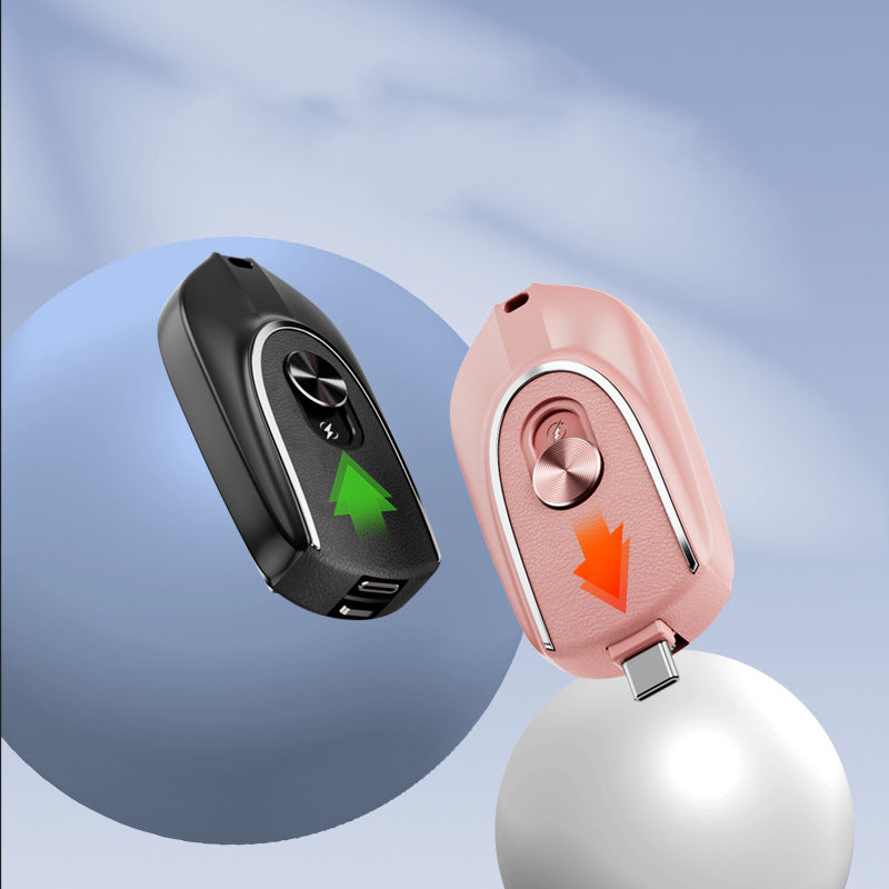 2-in-1 Mini Keychain Power Bank – 1200mAh Portable Charger