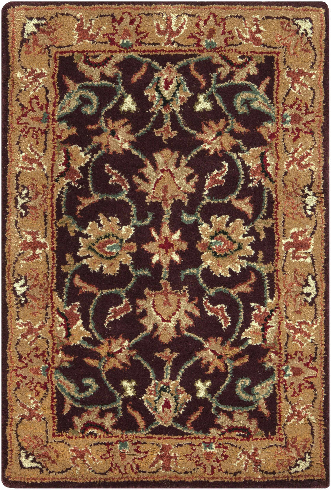 Cherryfield Burgundy 1024 Wool Area Rug – Hand-Tufted Floral Rug