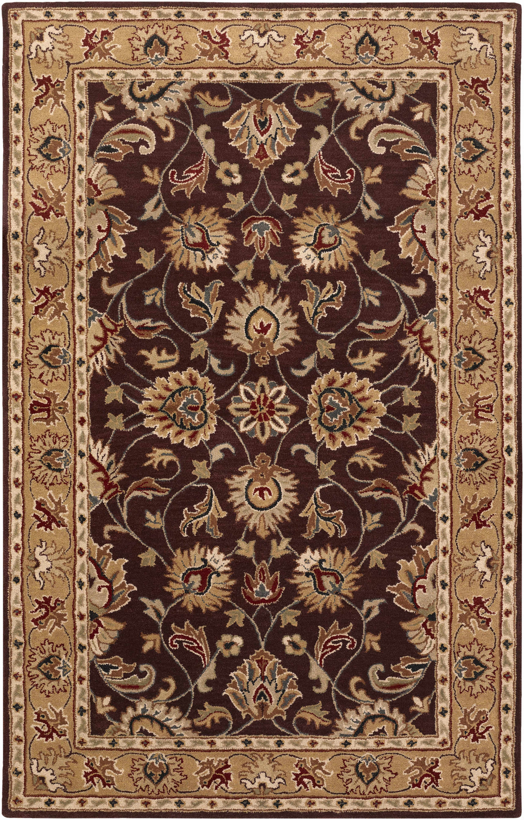 Cherryfield Burgundy 1024 Wool Area Rug – Hand-Tufted Floral Rug