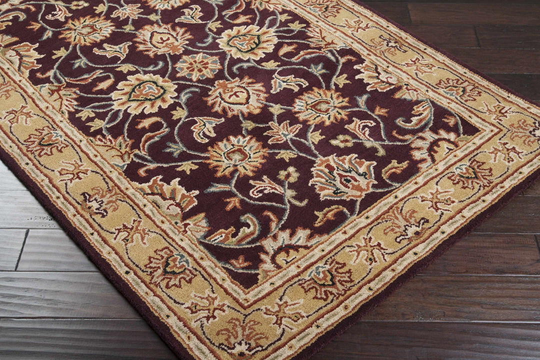 Cherryfield Burgundy 1024 Wool Area Rug – Hand-Tufted Floral Rug