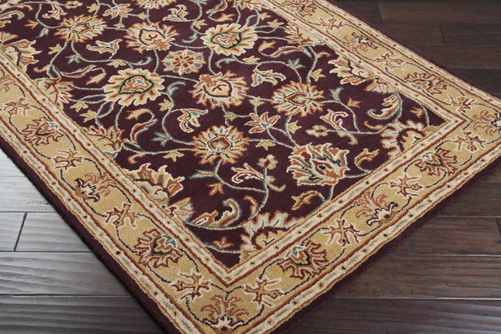 Cherryfield Burgundy 1024 Wool Area Rug – Hand-Tufted Floral Rug