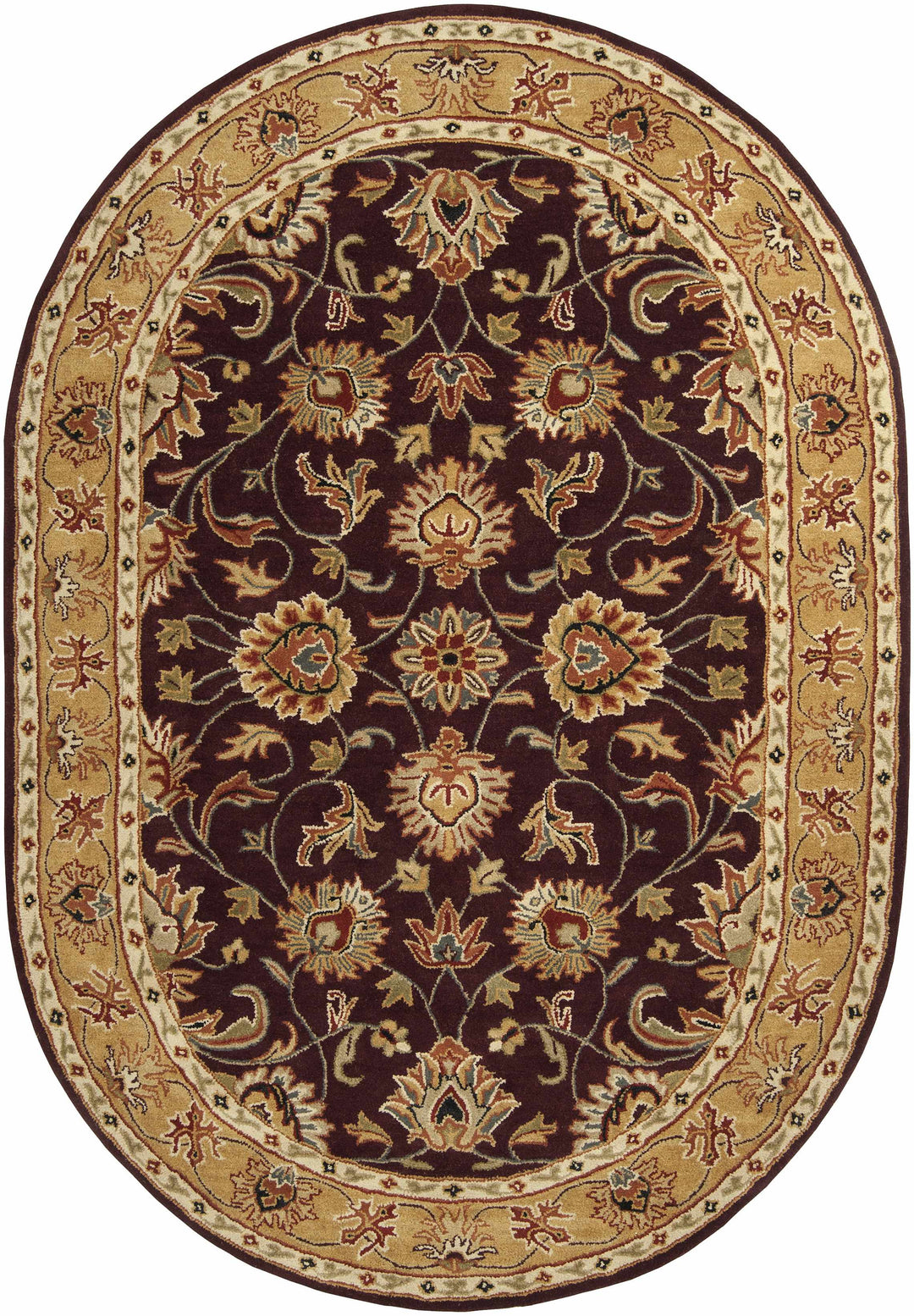 Cherryfield Burgundy 1024 Wool Area Rug – Hand-Tufted Floral Rug
