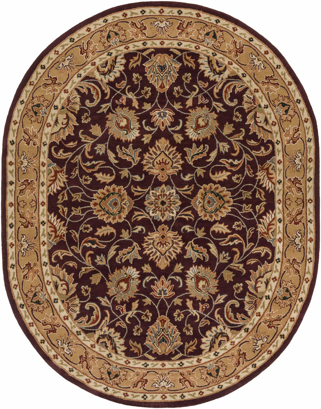 Cherryfield Burgundy 1024 Wool Area Rug – Hand-Tufted Floral Rug
