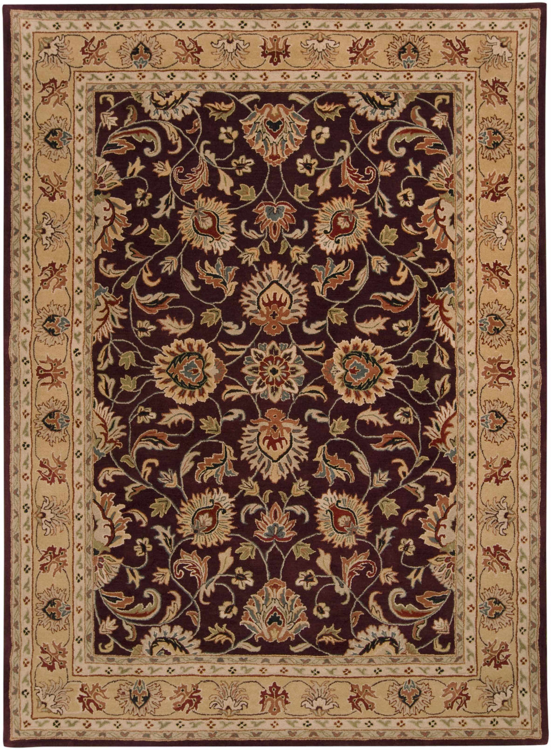 Cherryfield Burgundy 1024 Wool Area Rug – Hand-Tufted Floral Rug