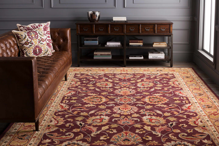 Cherryfield Burgundy 1024 Wool Area Rug – Hand-Tufted Floral Rug