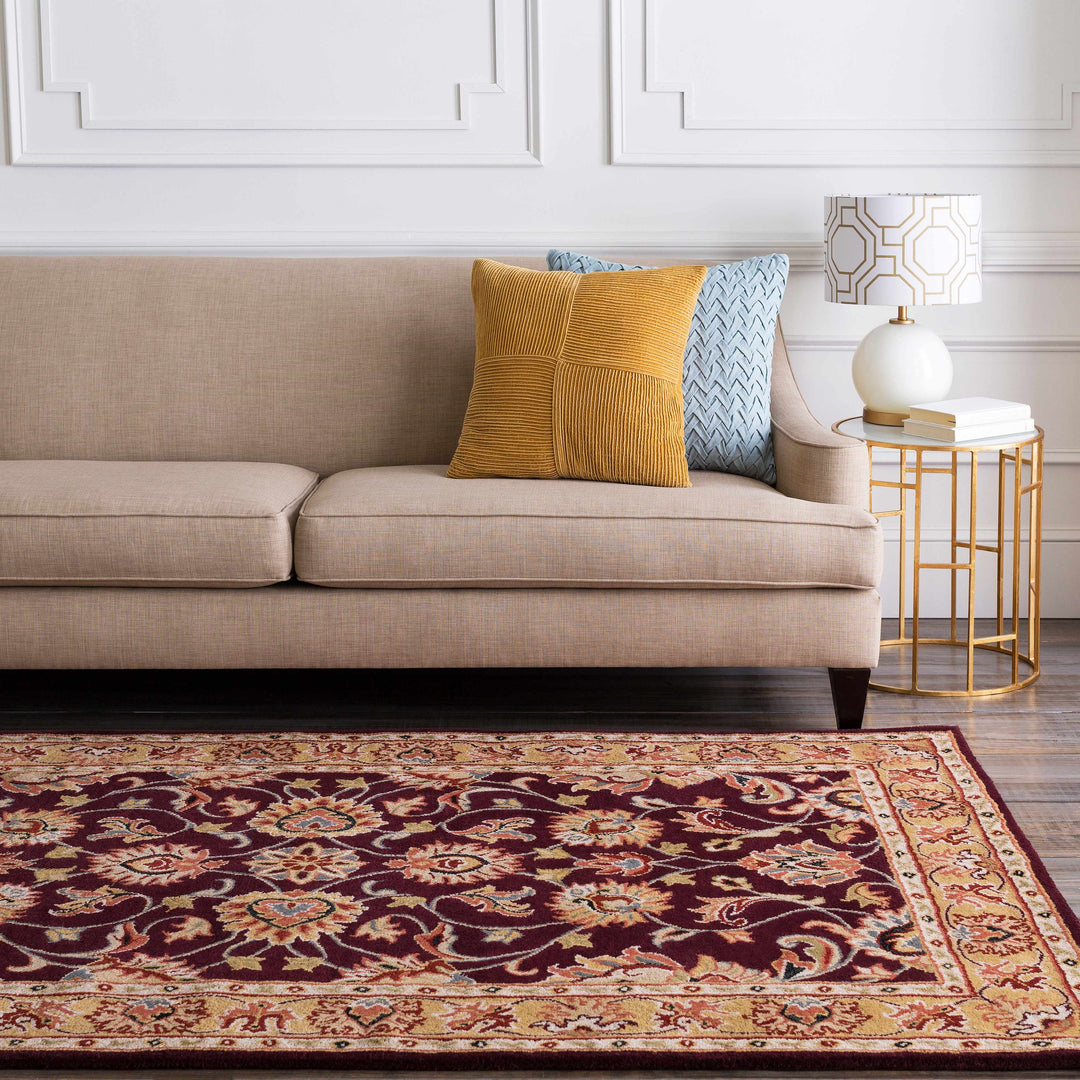 Cherryfield Burgundy 1024 Wool Area Rug – Hand-Tufted Floral Rug