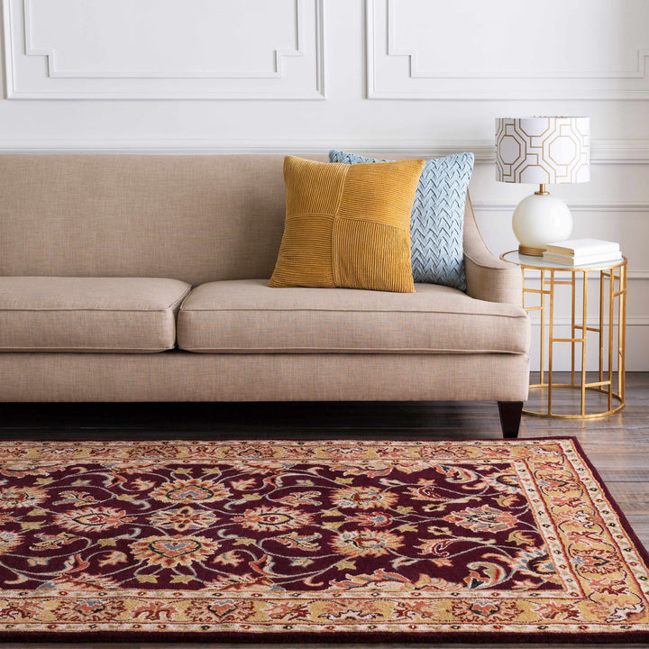 Cherryfield Burgundy 1024 Wool Area Rug – Hand-Tufted Floral Rug