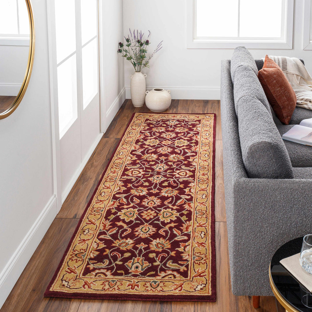 Cherryfield Burgundy 1024 Wool Area Rug – Hand-Tufted Floral Rug