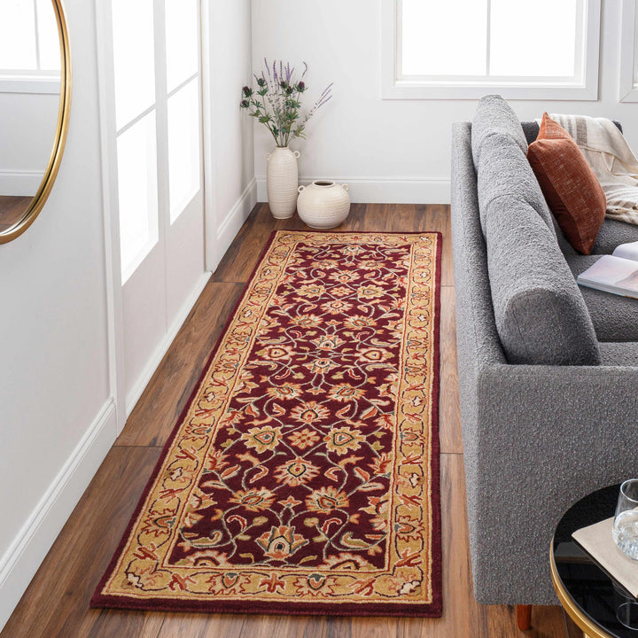 Cherryfield Burgundy 1024 Wool Area Rug – Hand-Tufted Floral Rug