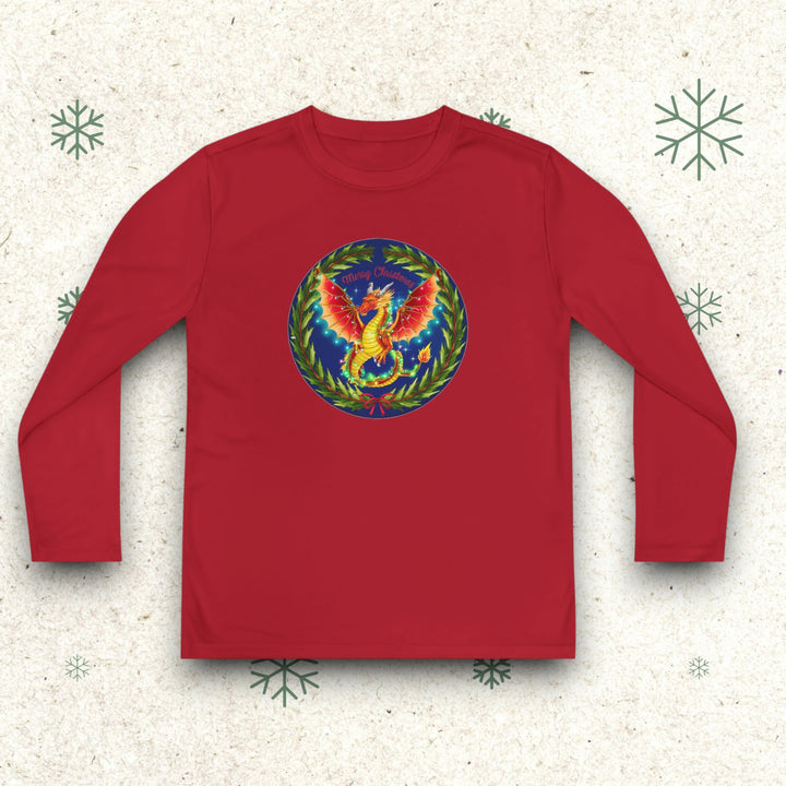 Youth Long Sleeve Competitor Tee - Christmas Dragon